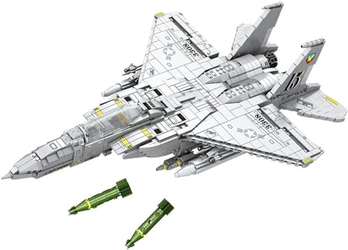 Pasyru F-15E Falcon Kämpfer Bausteine Set, Kampfflugzeuge Flugzeugbausteine Spielzeug, 2216 Stück Kämpfer Display Modell, Bausteinflugzeugspielzeug für Kinder und Erwachsene (88020) von Pasyru