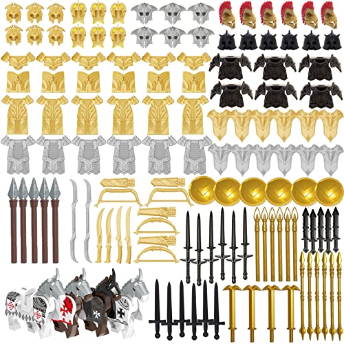 Mittelalterliche Ritter Waffenpaket Zubehör Kit, 124 PCS Mini Mittelalterliche Ritter Ritterwaffen Spielzeugset, Einschließlich Rüstung Helmschild Barding Pferde, Kompatibel mit Allen Großen Marken Mittelalterliche Ritter Waffenpaket Zubehör Kit, 124 PCS Mini Mittelalterliche Ritter Ritterwaffen Spielzeugset, Einschließlich Rüstung Helmschild Barding Pferde, Kompatibel mit Allen Großen Marken von Pasyru