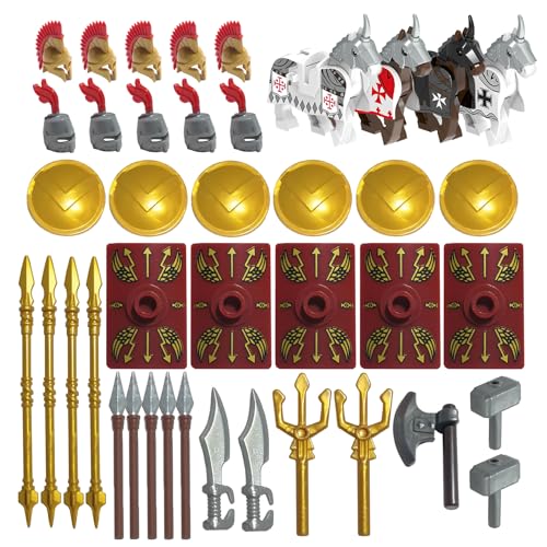 Mittelalterliche Ritter Waffenpaket Zubehör Kit, 41 PCS Mini Mittelalterliche Ritter Ritterwaffen Spielzeugset, Einschließlich Rüstung Helmschild Barding Pferde, Kompatibel mit Allen großen Marken Mittelalterliche Ritter Waffenpaket Zubehör Kit, 41 PCS Mini Mittelalterliche Ritter Ritterwaffen Spielzeugset, Einschließlich Rüstung Helmschild Barding Pferde, Kompatibel mit Allen großen Marken von Pasyru