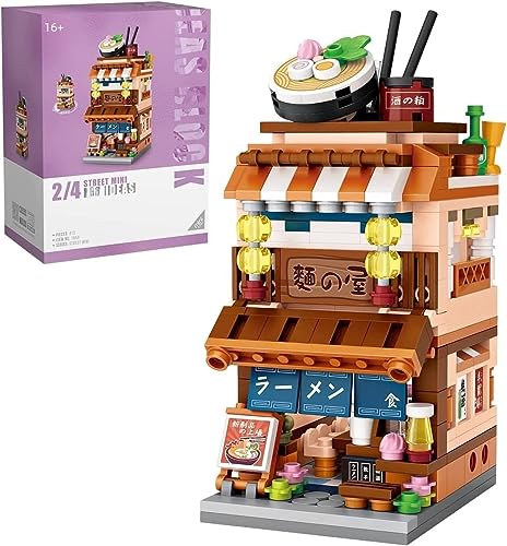 Modular Haus Architektur Modell, 412 Teile Modular Japanese Ramen-Shop Architektur Modellbausatz, Puppenhaus Miniatur DIY Kit für Kinder von Pasyru