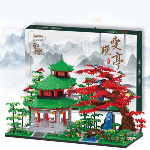 Modular Haus Bausteine, 3340 Teile Chinesische Architektur Modellbausatz, Sakura Baumhaus Bausatz für Erwachsene, Modular Architektur Spielzeug von Pasyru
