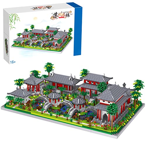 Pasyru Modular Haus Bausteine, 4174 Teile The Suzhou Gardens Modellbausatz, Chinesische Berühmte Architektur Mini Bausteine Bausatz, Kreatives Bauset für Erwachsene und Kinder von Pasyru