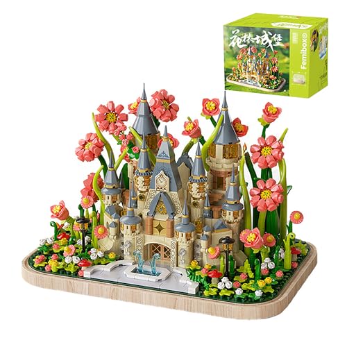 Pasyru Blumenschloss Bausteine Set, 1031 Teile Schloss Klemmbausteine Baustein Bauset mit Schutzhülle, MOC Modular Spielzeug Modell, Architektur Modellbausatz Geschenk für Kinder und Erwachsene von Pasyru