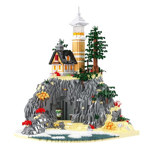Pasyru Insel-Leuchtturm Mini Bausteine Spielzeug Kit, 5686 Teile Mikro Klemmbausteine Modular Spielzeug Modell, DIY Kreatives Architektur Modellbausatz, Nicht Kompatibel mit Großen Marken von Pasyru