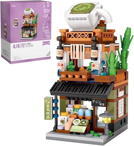 Modular Haus Architektur Modell, 379 Teile Modular Matcha Shop Architektur Modellbausatz, Puppenhaus Miniatur DIY Kit für Kinder, Modular Building Konstruktionsspielzeug von Pasyru