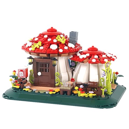 Pasyru Pilzhaus Bausteine Spielzeug Kit, 1100 Teile Klemmbausteine Modular Spielzeug Modell, DIY Kreatives Architektur Modellbausatz, Geschenk für Jugendliche und Erwachsene von Pasyru