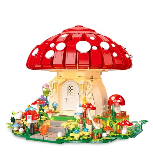 Pasyru Pilzhaus Bausteine Spielzeug Kit, 1296 Teile mit LED Klemmbausteine Modular Spielzeug Modell, DIY Kreatives Architektur Modellbausatz, Geschenk für Kinder und Erwachsene Pasyru Pilzhaus Bausteine Spielzeug Kit, 1296 Teile mit LED Klemmbausteine Modular Spielzeug Modell, DIY Kreatives Architektur Modellbausatz, Geschenk für Kinder und Erwachsene von Pasyru