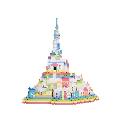 Regenbogenschloss Modular Modell Haus Bausätze, 2105 Stück Klemmbausteine Architektur Straßenansicht Bausteine Spielzeug, City Street Konstruktionsspielzeug, Geschenk für Jugendliche und Erwachsene von Pasyru
