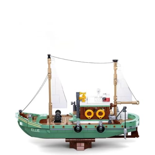Pasyru Stadt Fischerboot Bausteine Bausatz, Boot Bausteine Bausatz, 610 Teile Fischerhütte Fischerboot Bausteine Spielzeug mit Minifiguren, Boot Modell für Kinder Erwachsene (1119) von Pasyru