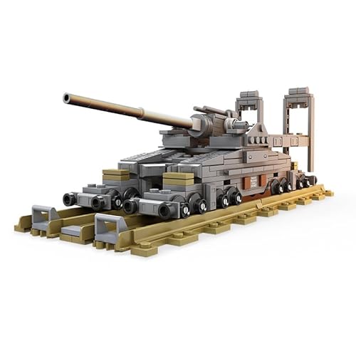 Technik Militär Panzer Bausteine Modellbausatz, 360 Teile Deutsch Dora Kanone Eisenbahngeschütz Panzer Bausteine Set, Army Tank Konstruktionsspielzeug Modellbausatz, Kompatibel mit Andere Marken Technik Militär Panzer Bausteine Modellbausatz, 360 Teile Deutsch Dora Kanone Eisenbahngeschütz Panzer Bausteine Set, Army Tank Konstruktionsspielzeug Modellbausatz, Kompatibel mit Andere Marken von Pasyru
