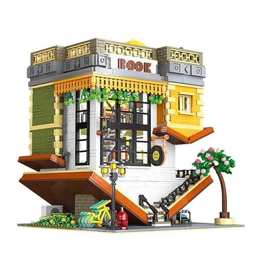 Upside-Down-Buchhaus Modular Modell Haus Bausätze, Klemmbausteine Architektur Straßenansicht Bausteine Spielzeug, City Street Konstruktionsspielzeug, Geschenk für Kinder und Erwachsene (3621 Teile) Upside-Down-Buchhaus Modular Modell Haus Bausätze, Klemmbausteine Architektur Straßenansicht Bausteine Spielzeug, City Street Konstruktionsspielzeug, Geschenk für Kinder und Erwachsene (3621 Teile) von Pasyru