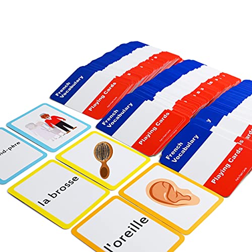 384 Französische Konzentrations- und Gedächtnis-Matching-Kartenspiel-Spielkarten – Enthält Tiere, Lebensmittel, Familie und mehr von Pat's Flash Cards