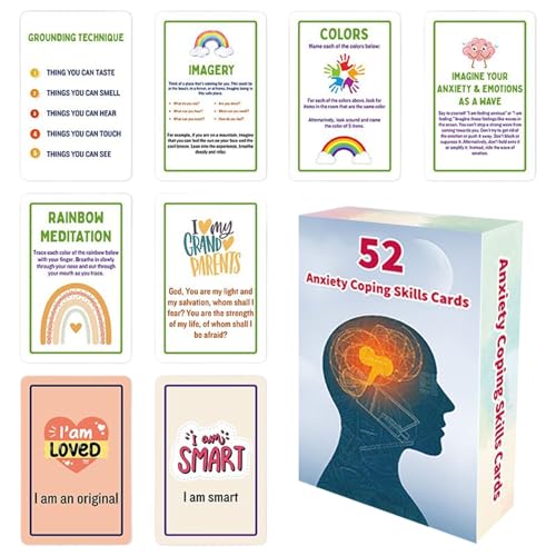 Patifirst Mental Health Karten,Umfangreiches Set Portable Doppelseitige Gefühle Karten - Entwicklungsspielzeug Für Klassenzimmer Zuhause Büros Soziale Situationen,Stressabbau Gehirnfunktion Patifirst Mental Health Karten,Umfangreiches Set Portable Doppelseitige Gefühle Karten - Entwicklungsspielzeug Für Klassenzimmer Zuhause Büros Soziale Situationen,Stressabbau Gehirnfunktion von Patifirst