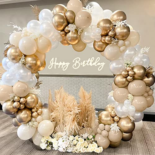 Luftballon Girlande Beige, 147 Stück Weißsand Gold Ballon Girlande, Weiß Gold Luftballons mit Nude Ballons Bogen für Boho Hochzeit, Geburtstag Party Dekoration, Babyparty, Baby Shower, Geburtstagsdeko Luftballon Girlande Beige, 147 Stück Weißsand Gold Ballon Girlande, Weiß Gold Luftballons mit Nude Ballons Bogen für Boho Hochzeit, Geburtstag Party Dekoration, Babyparty, Baby Shower, Geburtstagsdeko von Patimate