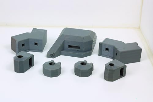 Deutsches Bunker-Set (7 Bunker) Set Nr. 2 - Tabletop Wargaming WW2 Gelände - 15 mm - 20 mm - 28 mm - Miniatur-3D-gedrucktes Modell (15mm (1/100)) von Patrick Miniatures