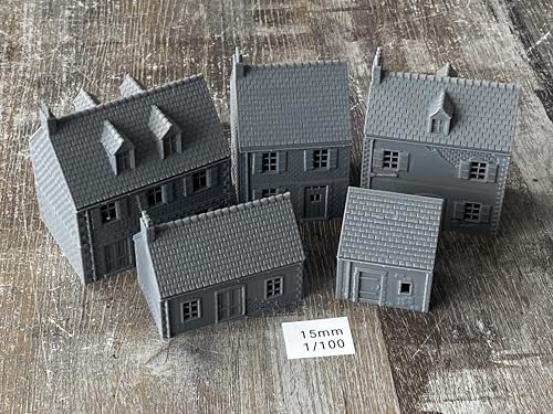 Französisches Dorfset in der Normandie (Band 1) - Tabletop-Wargaming-Gelände aus dem 2. Weltkrieg | 15 mm, 20 mm, 28 mm, Miniatur-3D-gedrucktes Modell (15mm) von Patrick Miniatures