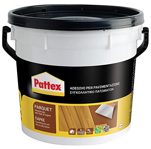 Pattex Parkett, Pastöser Kleber für die Verlegung aller Holzböden, Parkett, Mosaikparkett, Holzleisten, Eimer 5 kg Pattex Parkett, Pastöser Kleber für die Verlegung aller Holzböden, Parkett, Mosaikparkett, Holzleisten, Eimer 5 kg von Pattex