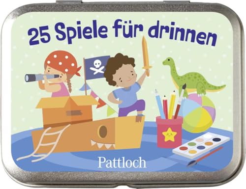 25 Spiele für drinnen: Metalldose mit lustigen Indoor-Spielideen | Ideale Beschäftigung für Kinder ab 5 Jahren von Pattloch Geschenkbuch