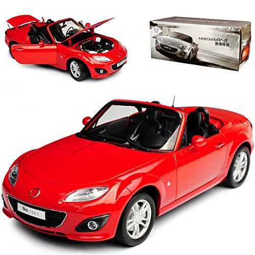 Paudi Mazda MX-5 NC Cabrio Rot 3. Generation 2005-2015 1/18 Modell Auto mit individiuellem Wunschkennzeichen von Paudi