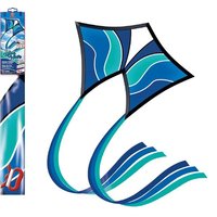 Paul Günther 1158 - Einleiner-Drachen Blue Wave aus Ripstop-Polyester, mit Schwanz, Wickelgriff, Schnur, 90x70 cm, ab 6 Jahren von Paul Günther GmbH & Co. KG