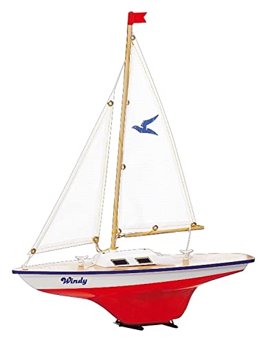 Paul Günther 1804 - Segelboot Windy, kleine Segeljolle zum Spielen, ca. 35 x 42 cm groß, hochwertig gefertigt und segelfertig montiert, für Badesee, Strand und Badewanne von Günther Flugspiele