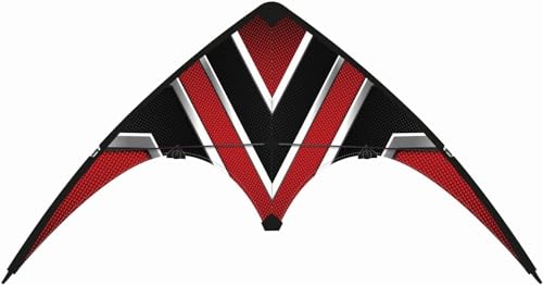 Günther Flugspiele 1090 - Sportlenkdrachen Carbon Design Loop, ca. 100 x 56 cm, Drachen aus reißfestem Ripstop-Polyester, für Kinder ab 8 Jahren, inkl. hochwertigen Schnüren auf Lenkrollen von GÜNTHER FLUGSPIELE