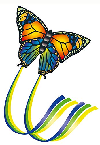 Paul Günther 1151 - Einleinerdrachen Butterfly, farbenprächtiger Drachen aus hochwertigem Polyester und Fiberglasstäben, mit Wickelgriff und Schnur, ca. 95 x 63 cm groß von GÜNTHER FLUGSPIELE