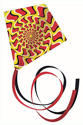 Paul Günther 1162 - Einleinerdrachen Illusion, farbenprächtiger Drachen mit 2 langen Schwänzen, mit Wickelgriff und Schnur, ca. 70 x 70 cm groß von Paul Günther