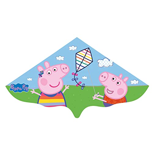 Paul Günther 1216 - Kinder-Drachen mit Peppa Pig Motiv, komplett flugfertig mit Wickelgriff und Schnur, Einleiner-Drachen aus robuster Folie für Kinder ab 4 Jahren, ca. 115 x 63 cm von GÜNTHER FLUGSPIELE