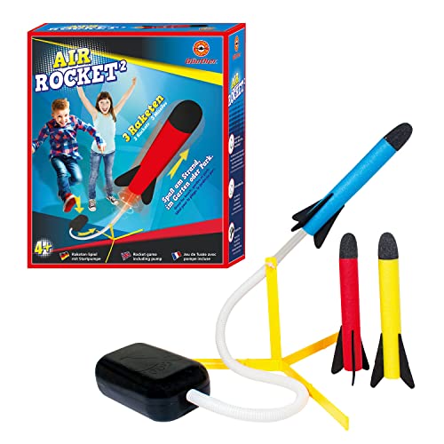 Paul Günther 1556 - Raketen-Spiel Air Rocket² mit Startpumpe und 3 Raketen aus Schaumstoff, für Kinder ab 4 Jahren, toller Spaß am Strand, im Garten oder Park von Paul Günther