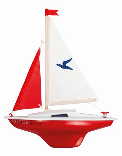 GÜNTHER FLUGSPIELE Paul Günther 1829 - Segelboot Captain Hook, kleine Segeljolle zum Spielen, hochwertig gefertigt, segelfertig montiert, ca. 24 x 32 cm groß, für Badesee, Strand und Badewanne von GÜNTHER FLUGSPIELE