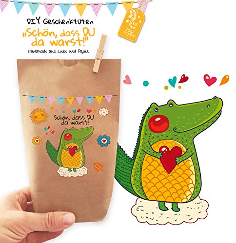 6x Krokodil Geschenktüten / Papiertüten liebevoll bedruckt aus Kraftpapier, zum Verpacken von Geschenken, Gastgeschenken, Mitgebsel, Giveaways, Kindergeburtstage, Hochzeiten. RECYCLEBAR! 6x Krokodil Geschenktüten / Papiertüten liebevoll bedruckt aus Kraftpapier, zum Verpacken von Geschenken, Gastgeschenken, Mitgebsel, Giveaways, Kindergeburtstage, Hochzeiten. RECYCLEBAR! von Paul´s Papierfabrik