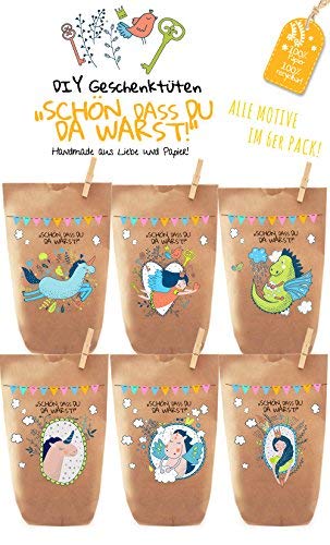 6x wunderschöne Einhorn Geschenktüten - Tüten liebevoll bedruckt aus Kraftpapier, zum Verpacken von Geschenken, Gastgeschenken, Mitgebsel, Giveaways, Kindergeburtstag, Hochzeit. 100% recyclebar! 6x wunderschöne Einhorn Geschenktüten - Tüten liebevoll bedruckt aus Kraftpapier, zum Verpacken von Geschenken, Gastgeschenken, Mitgebsel, Giveaways, Kindergeburtstag, Hochzeit. 100% recyclebar! von Paul´s Papierfabrik