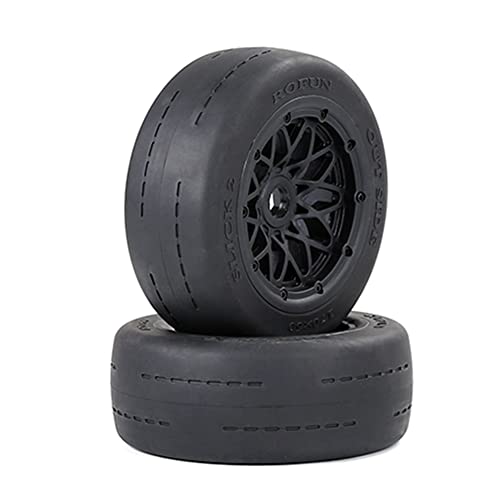 Pavewood Neues Upgrade Bald Tire Vorderreifen Montageset für 1/5 ROVAN KM Baja 5B Rc Auto Spielzeug Teile 170X60Mm, Schwarz von Pavewood