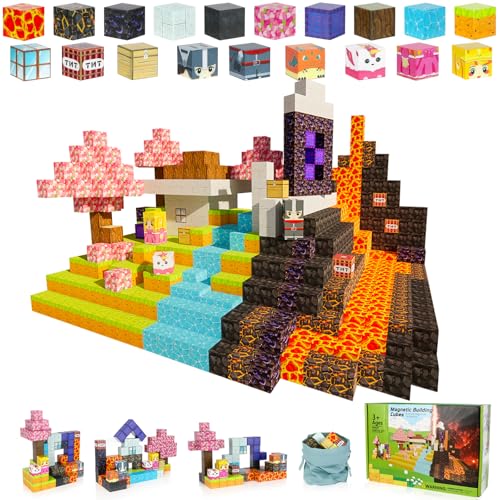 Pavlleen 84 Stück Magnetische Bausteine, Blocks Baue Meine Magnete Welt Set, Holzfäller Abenteuer Spiel für Jungen und Mädchen, für Jungen und Mädchen ab 3 Jahren,Kreative Kinderspiele Kinderspielzeug Pavlleen 84 Stück Magnetische Bausteine, Blocks Baue Meine Magnete Welt Set, Holzfäller Abenteuer Spiel für Jungen und Mädchen, für Jungen und Mädchen ab 3 Jahren,Kreative Kinderspiele Kinderspielzeug von Pavlleen