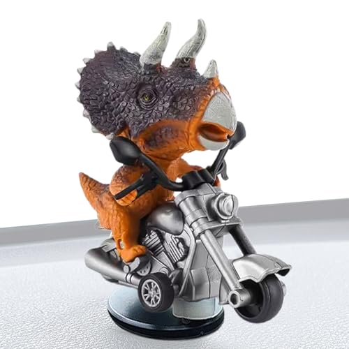 Pavsicgn Auto-Armaturenbrett-T-Rex-Ornament, Tyrannosaurus Rex-Auto-Ornament | Treibender Dinosaurier auf Motorrad Figur | Kreative T-Rex-Dinosaurier-Dekoration, neuartige von Pavsicgn