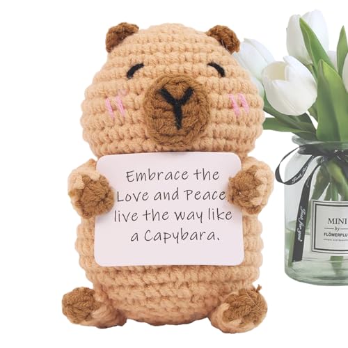 Pavsicgn Gehäkeltes Capybara | Stricktiere,Niedliche Motivational Kuscheltiere Mit Karte Für Zuhause Büro Schreibtisch Valentinstag Weihnachten Abschluss Pavsicgn Gehäkeltes Capybara | Stricktiere,Niedliche Motivational Kuscheltiere Mit Karte Für Zuhause Büro Schreibtisch Valentinstag Weihnachten Abschluss von Pavsicgn