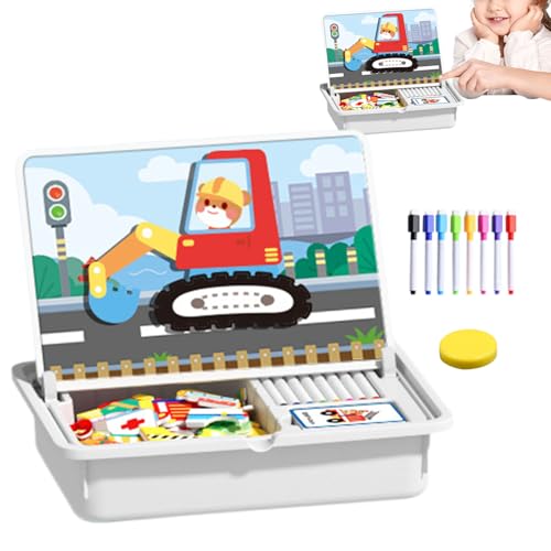 Pavsicgn Magnetisches Gesichtspuzzle | Doppelseitiges pädagogisches Puzzlespiel,Gesichter Anziehen Zuordnen Spielzeug | Für Weihnachten Neujahr Zuhause Kindergarten Krippe von Pavsicgn