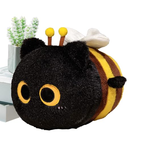 Pavsicgn Plüschfiguren | Katze Biene Plüschtier Kollektion - 26 cm Weiche Plüschkissen Dekorative Figuren Für Kinder Erwachsene Geschenkideen Zu Valentinstag Geburtstag Für Wohnzimmer Schlafzimmer von Pavsicgn