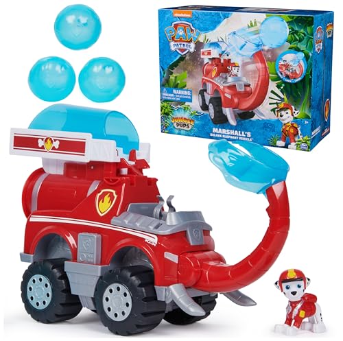 PAW Patrol Jungle Pups, Marshall Elefant Feuerwehrauto mit Projektilwerfer, Spielzeugwagen mit Actionfigur, Kinderspielzeug für Jungen & Mädchen ab 3 Jahren von PAW Patrol