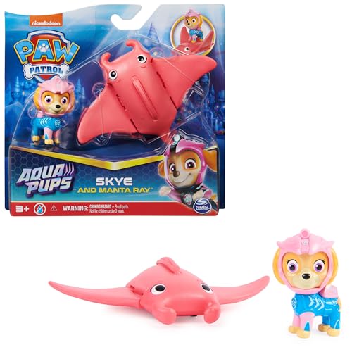 Paw Patrol, Aqua Pups - Hero Pups Actionfiguren-Set mit 1 Skye Welpenfigur und 1 Rochen Figur, Spielzeug geeignet für Kinder ab 3 Jahren Paw Patrol, Aqua Pups - Hero Pups Actionfiguren-Set mit 1 Skye Welpenfigur und 1 Rochen Figur, Spielzeug geeignet für Kinder ab 3 Jahren von PAW PATROL