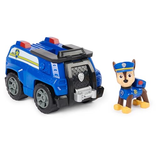 Paw Patrol, Chase's Patrol Cruiser, Spielzeugauto mit Sammel-Actionfigur, nachhaltig denkendes Kinderspielzeug für Jungen & Mädchen ab 3 Jahren von PAW PATROL