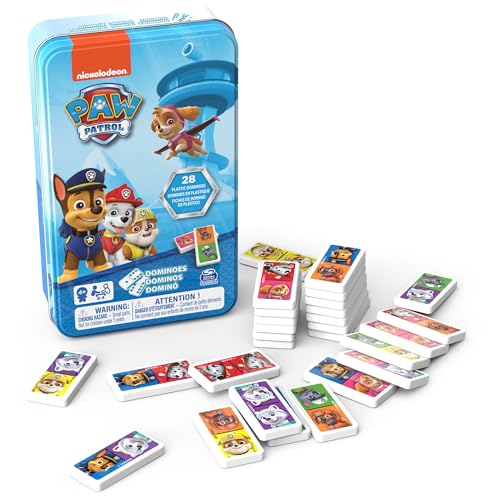 PAW PATROL 6033087 Spin Master Dominoes Game in Tin, Mehrfarbig von PAW PATROL