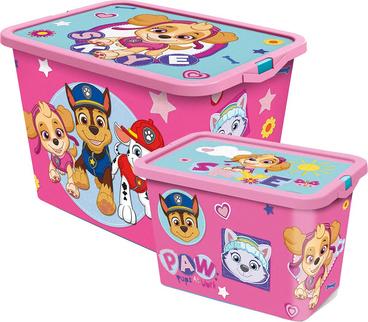 Paw Patrol Aufbewahrungsboxen Set 23l & 7l, Rosa Paw Patrol Aufbewahrungsboxen Set 23l & 7l, Rosa von Paw Patrol