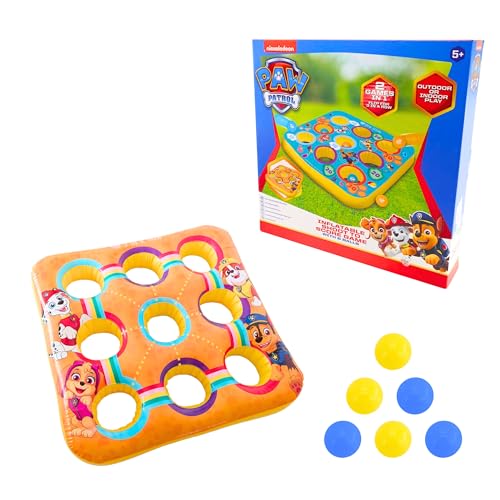 Paw Patrol Aufblasbares Spielzeug, Outdoor oder Indoor Spiel für Kinder, 2 Spiele in 1, Sommerspielzeug, Kinder Wurfspiel, Inklusive 6 Bällen von Paw Patrol