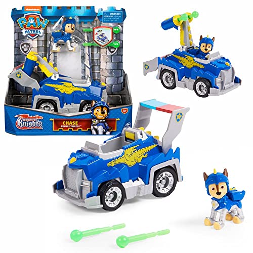 Paw Patrol Auswahl Fahrzeuge Rescue Knights Deluxe Cars mit Spielfiguren, Figur:Chase von Paw Patrol