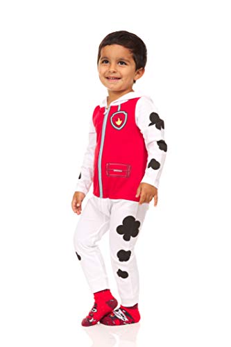 Paw Patrol Marshall-Kostüm für Kleinkinder, Jungen, Marshall-Kostüm, Overall mit Kapuze, Reißverschluss, Netzvisier (Rot/Weiß/Schwarz, 5T) von Paw Patrol