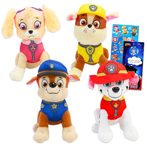 Paw Patrol Plüschtier-Set – 4er-Pack mit 17,8 cm großen Plüschtieren für Kinder mit Chase, Marshall, Skye, Rubble plus Aufklebern, mehr | Paw Patrol Puppen Plüsch für Jungen und Mädchen Paw Patrol Plüschtier-Set – 4er-Pack mit 17,8 cm großen Plüschtieren für Kinder mit Chase, Marshall, Skye, Rubble plus Aufklebern, mehr | Paw Patrol Puppen Plüsch für Jungen und Mädchen von Paw Patrol