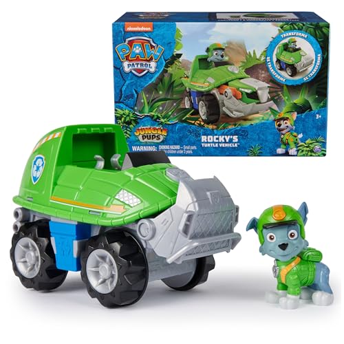 Paw Patrol Jungle Pups, Rocky Snapping Turtle Vehicle, Toy Truck with Collectible Action Figure, Kids Toys for Boys & Girls Ages 3 and Up von PAW PATROL