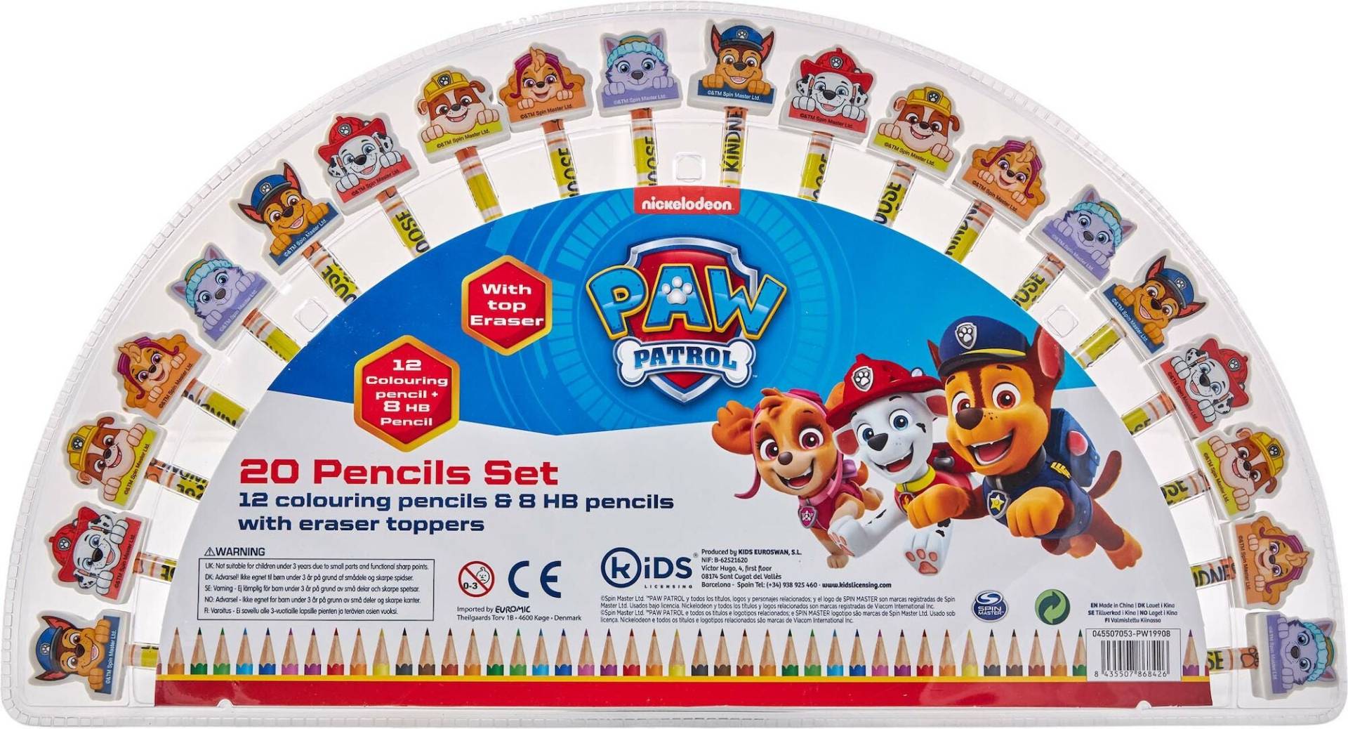 Paw Patrol Stifte mit Radierer 20er-Pack Paw Patrol Stifte mit Radierer 20er-Pack von Paw Patrol